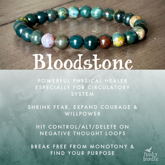 Bloodstone Single Stone Stretchy Stacker