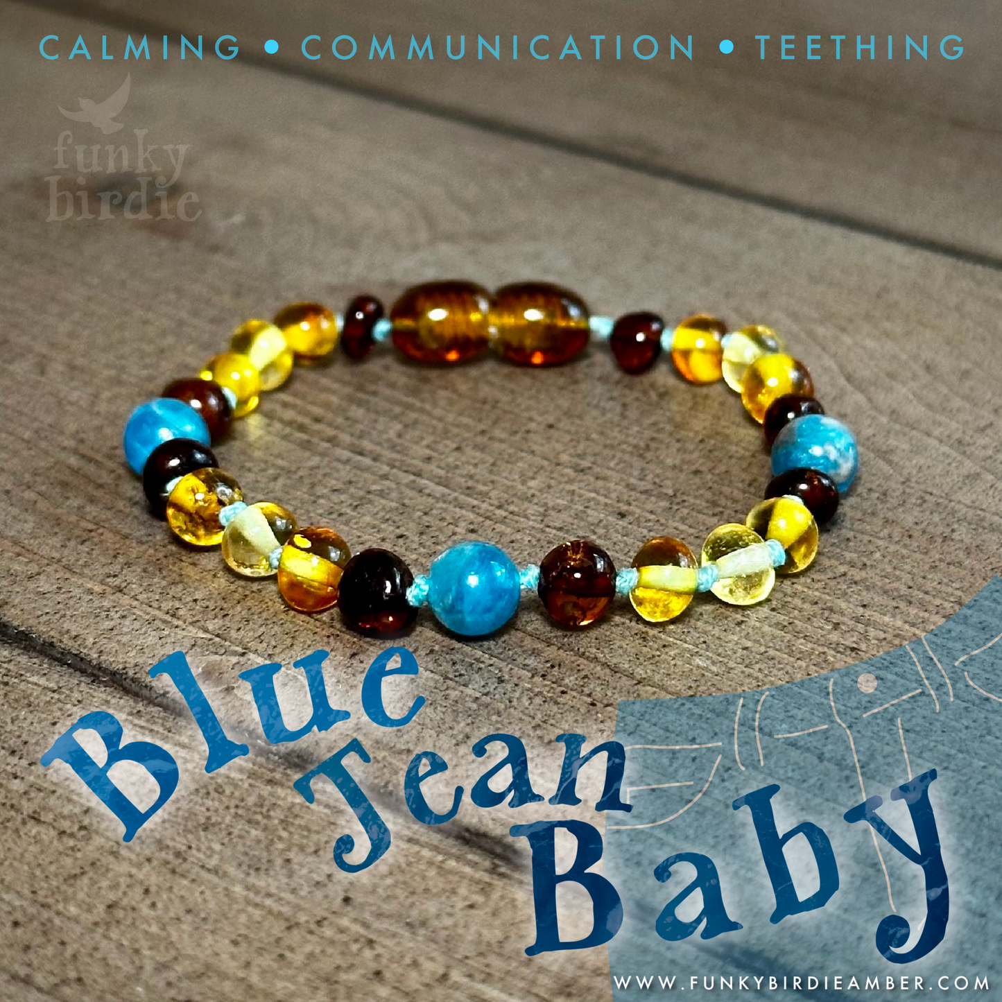 Blue Jean Baby Teething Anklet
