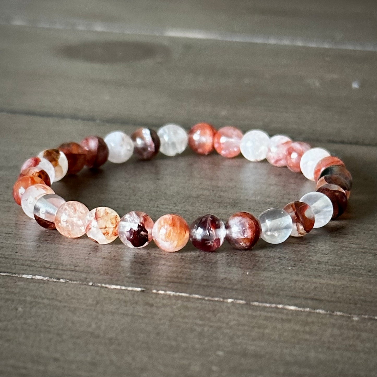 Hematoid Fire Quartz Single Stone Stacker for Stability & Positivity