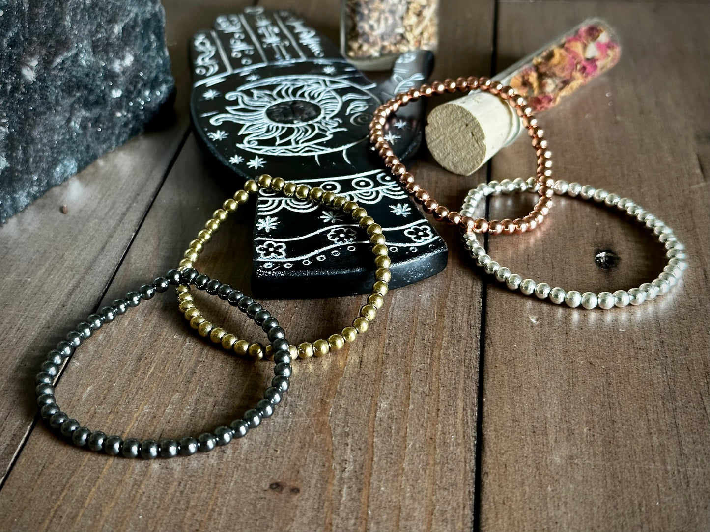 Metallic Mini Hematite Stackers Set