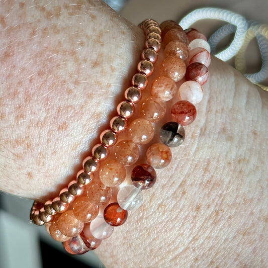 Rose Gold Metallic Mini Hematite Stacker