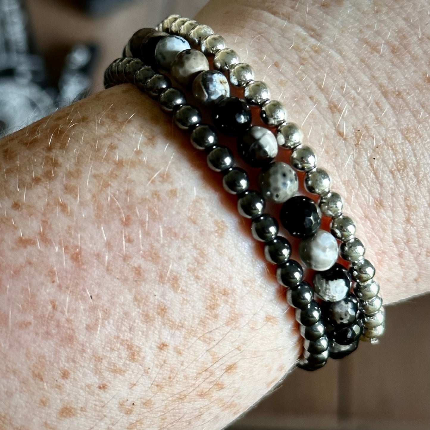 Metallic Mini Hematite Stackers Set
