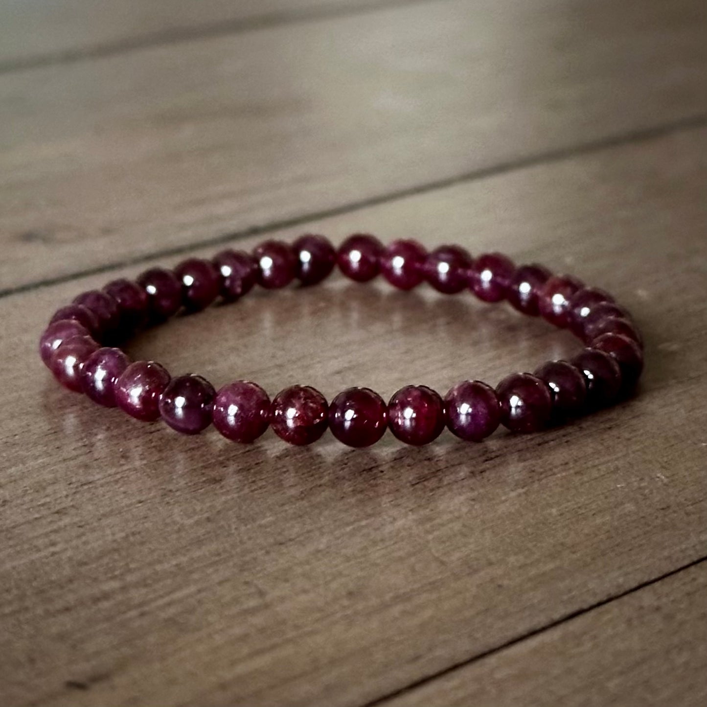 Garnet Single Stone Stretchy Stacker