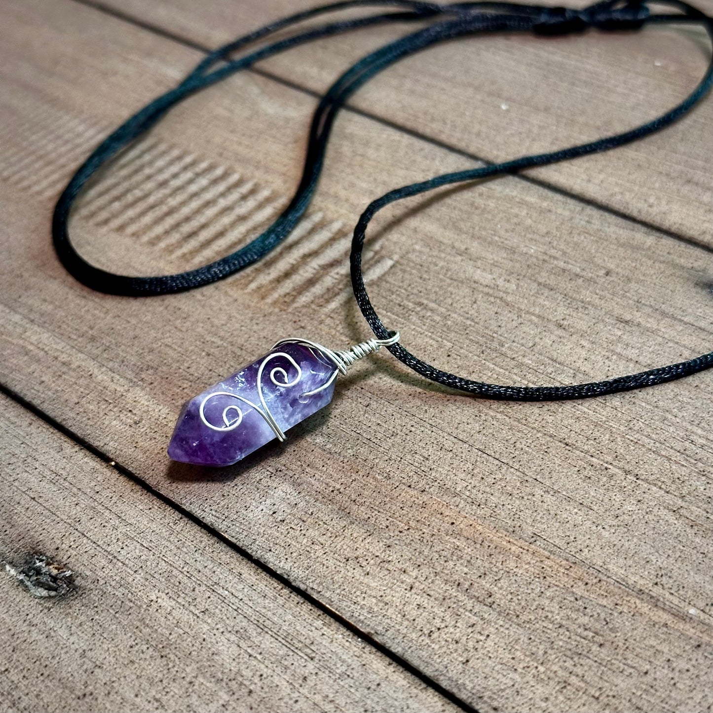 Wire Wrap Amethyst Crystal Point