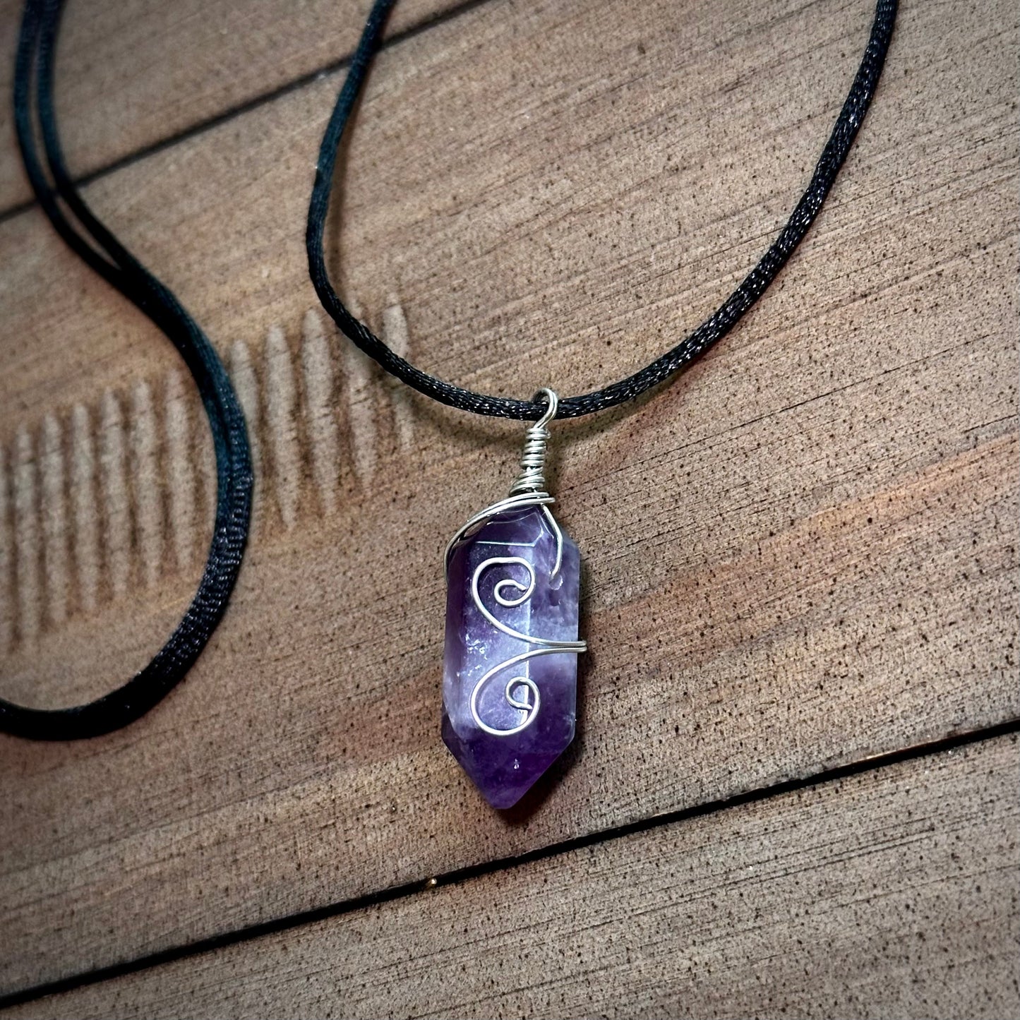 Wire Wrap Amethyst Crystal Point