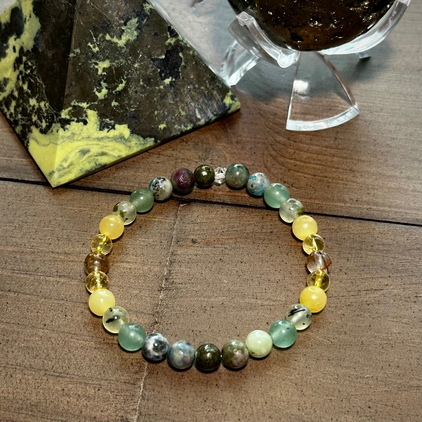 Minted Stretchy Stacker Bracelet -- Money & Abundance