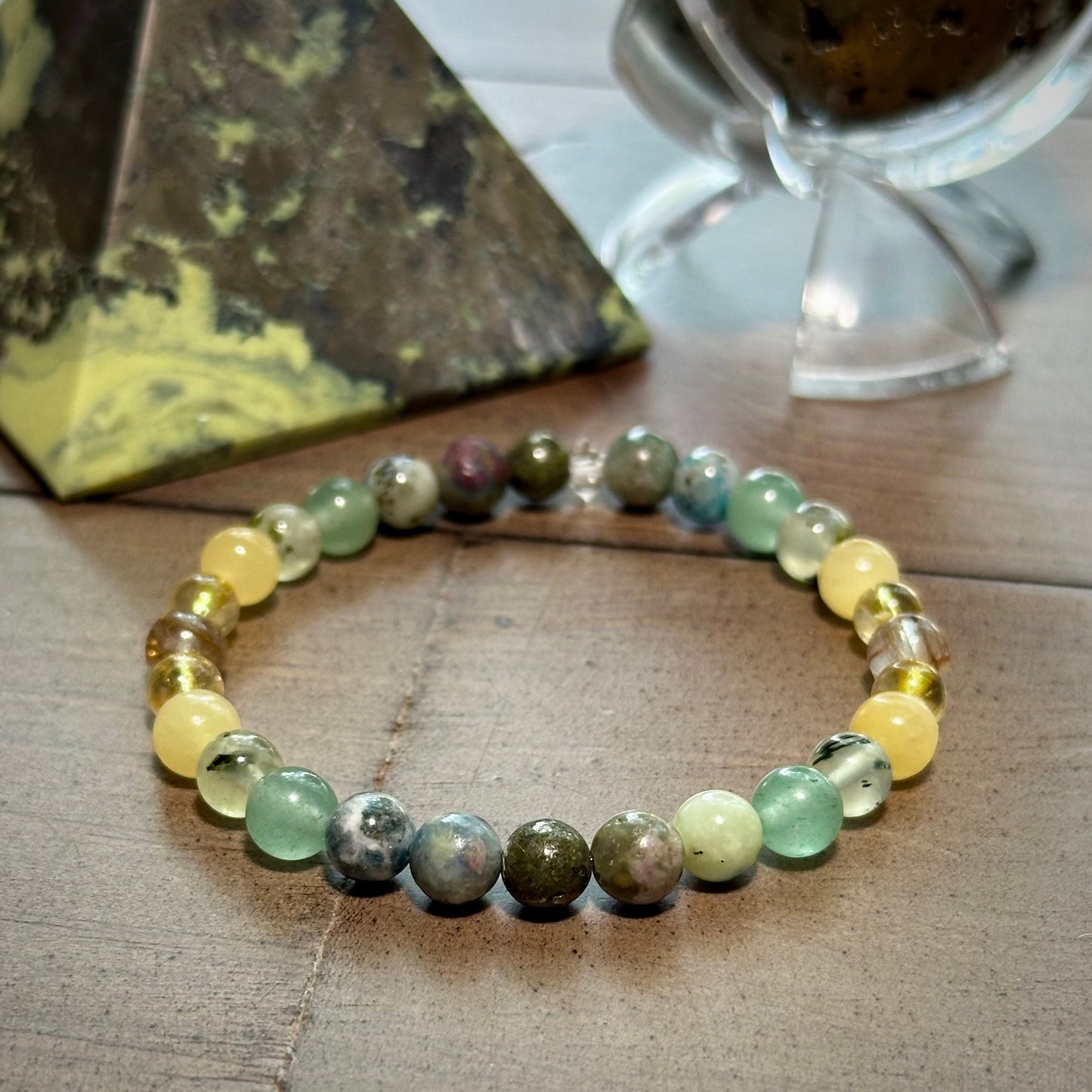 Minted Stretchy Stacker Bracelet -- Money & Abundance