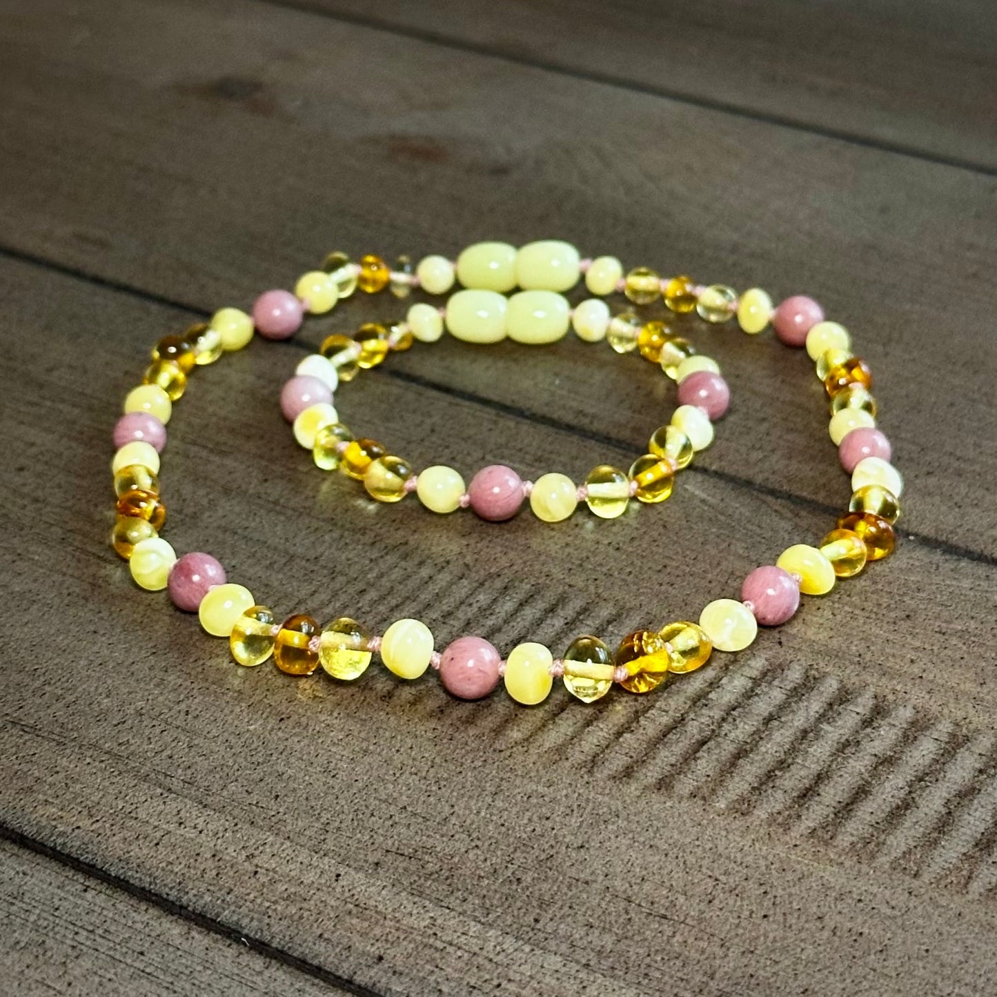 Pink Lemonade Separation Anxiety & Teething Necklace