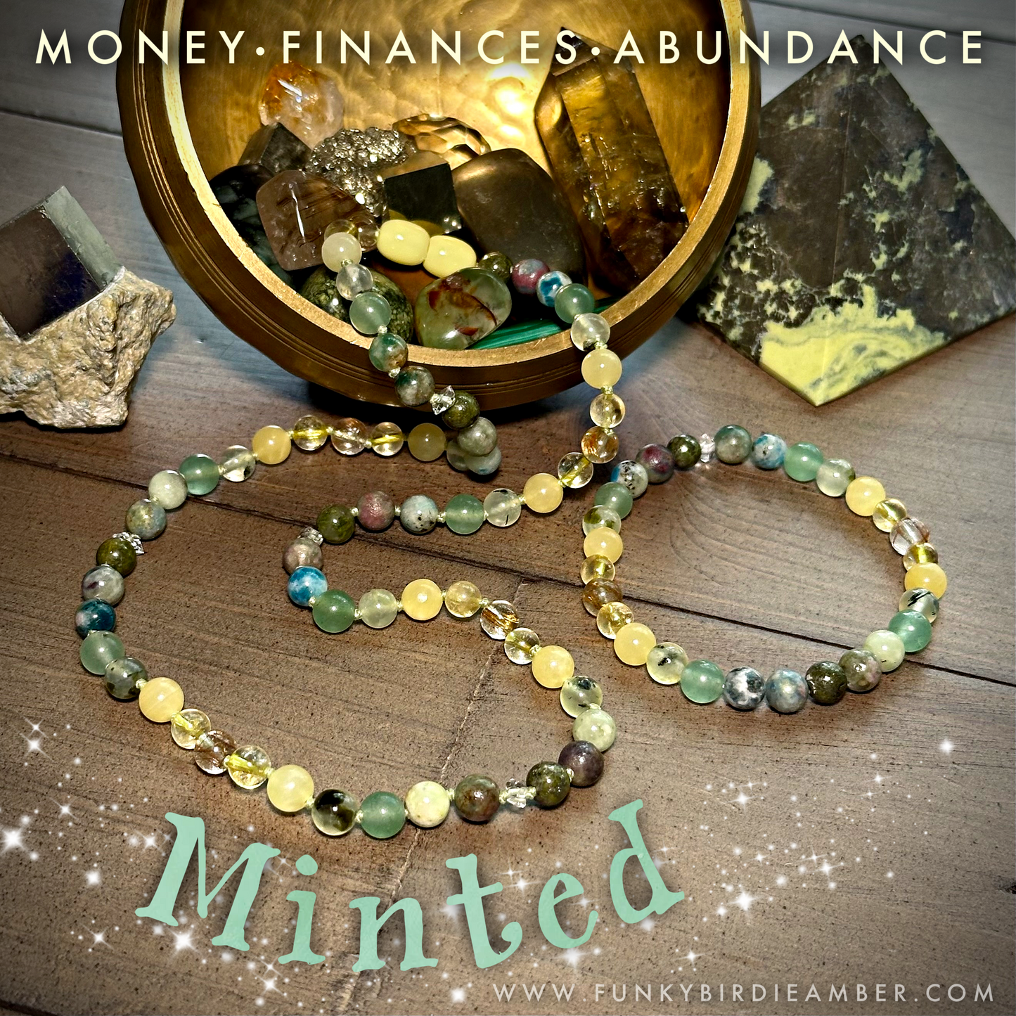 Minted Stretchy Stacker Bracelet -- Money & Abundance