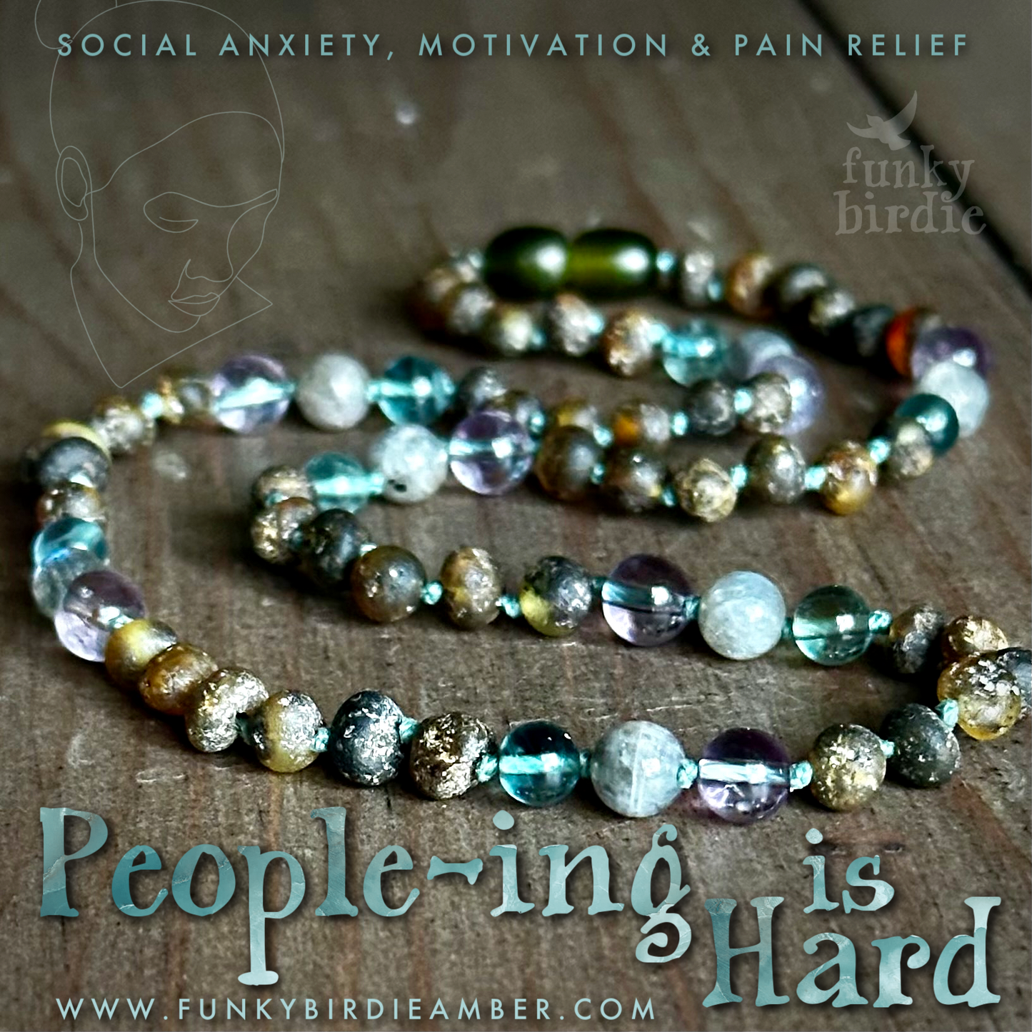 People-ing is Hard Necklace for Social Anxiety, Motivation & Pain Relief