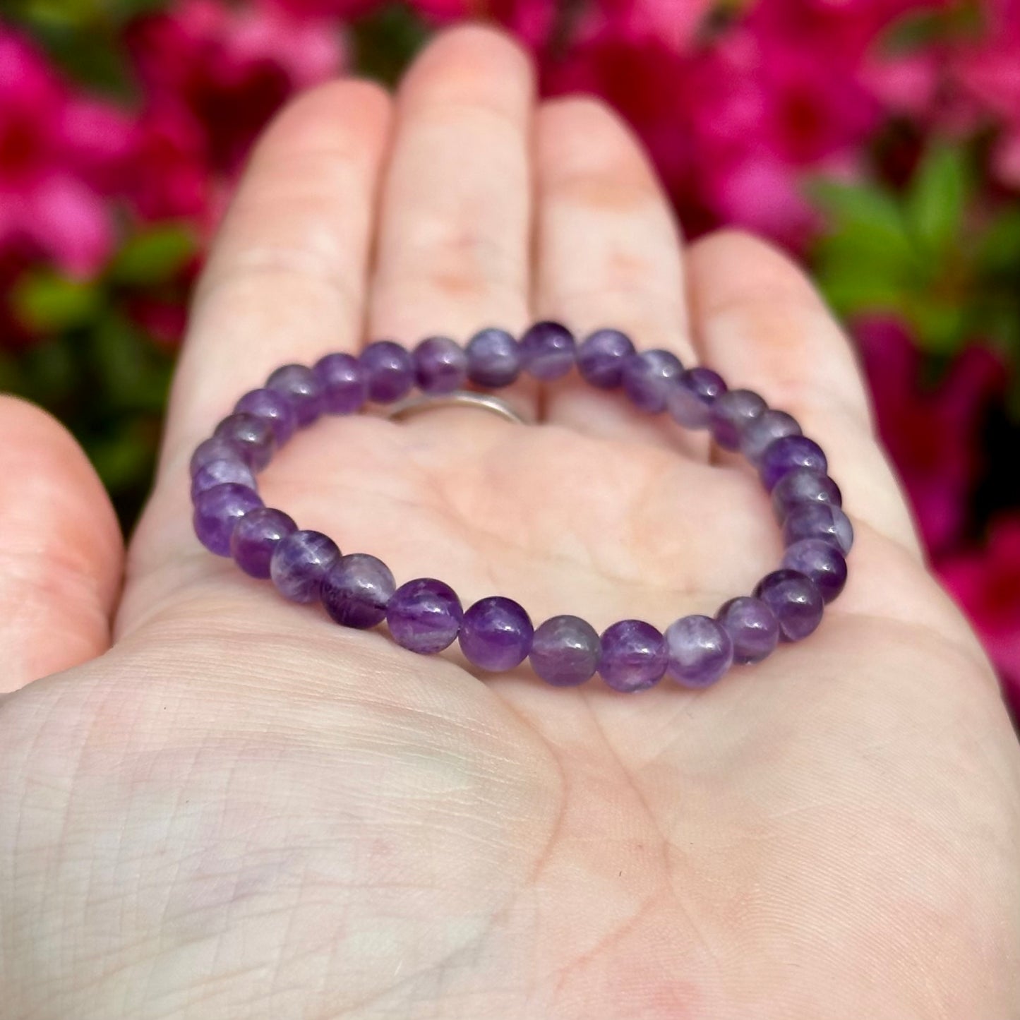 Chevron Amethyst Single Stone Stretchy Stacker