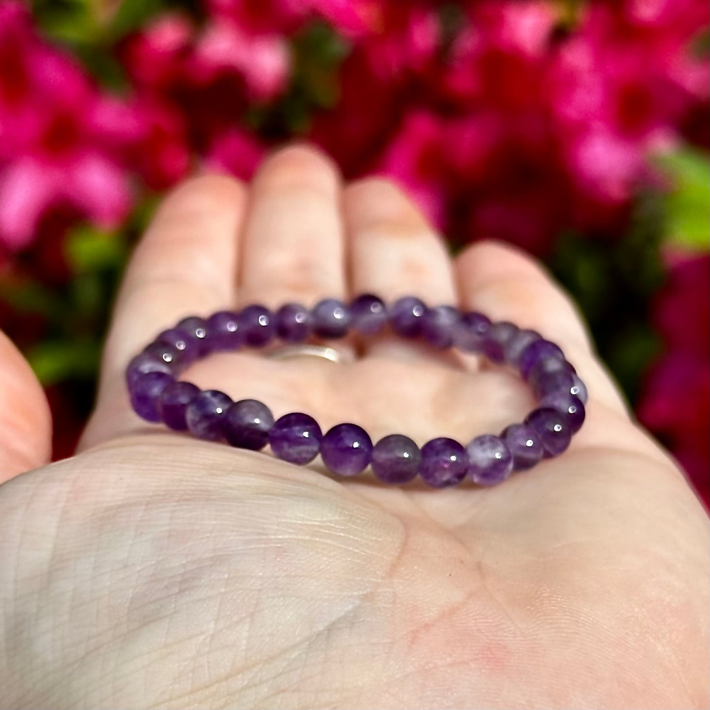 Chevron Amethyst Single Stone Stretchy Stacker