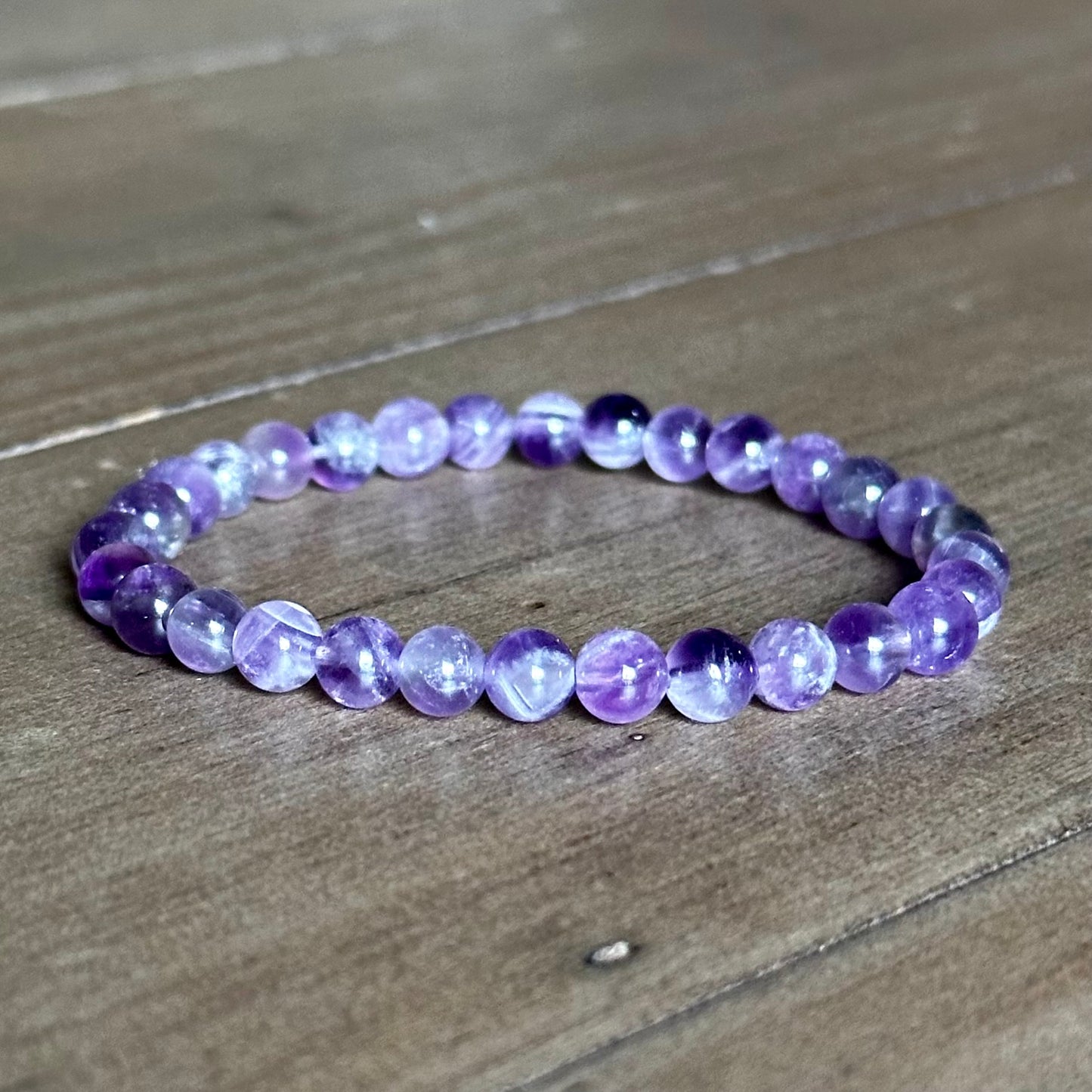 Chevron Amethyst Single Stone Stretchy Stacker