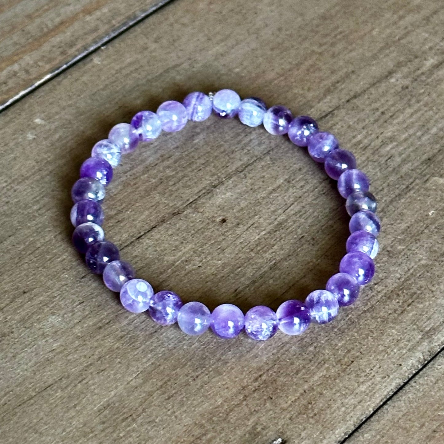 Chevron Amethyst Single Stone Stretchy Stacker