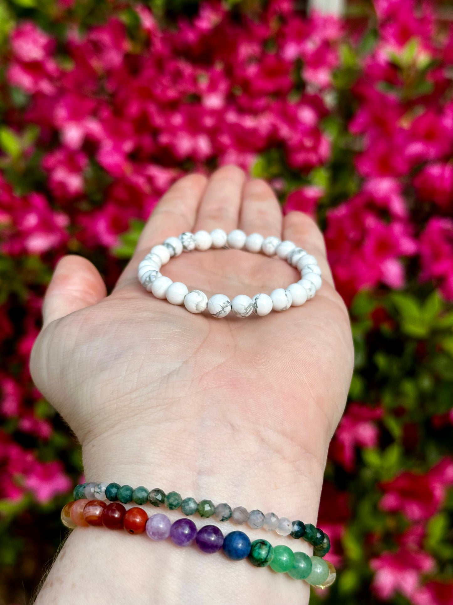 Howlite Single Stone Stretchy Stacker