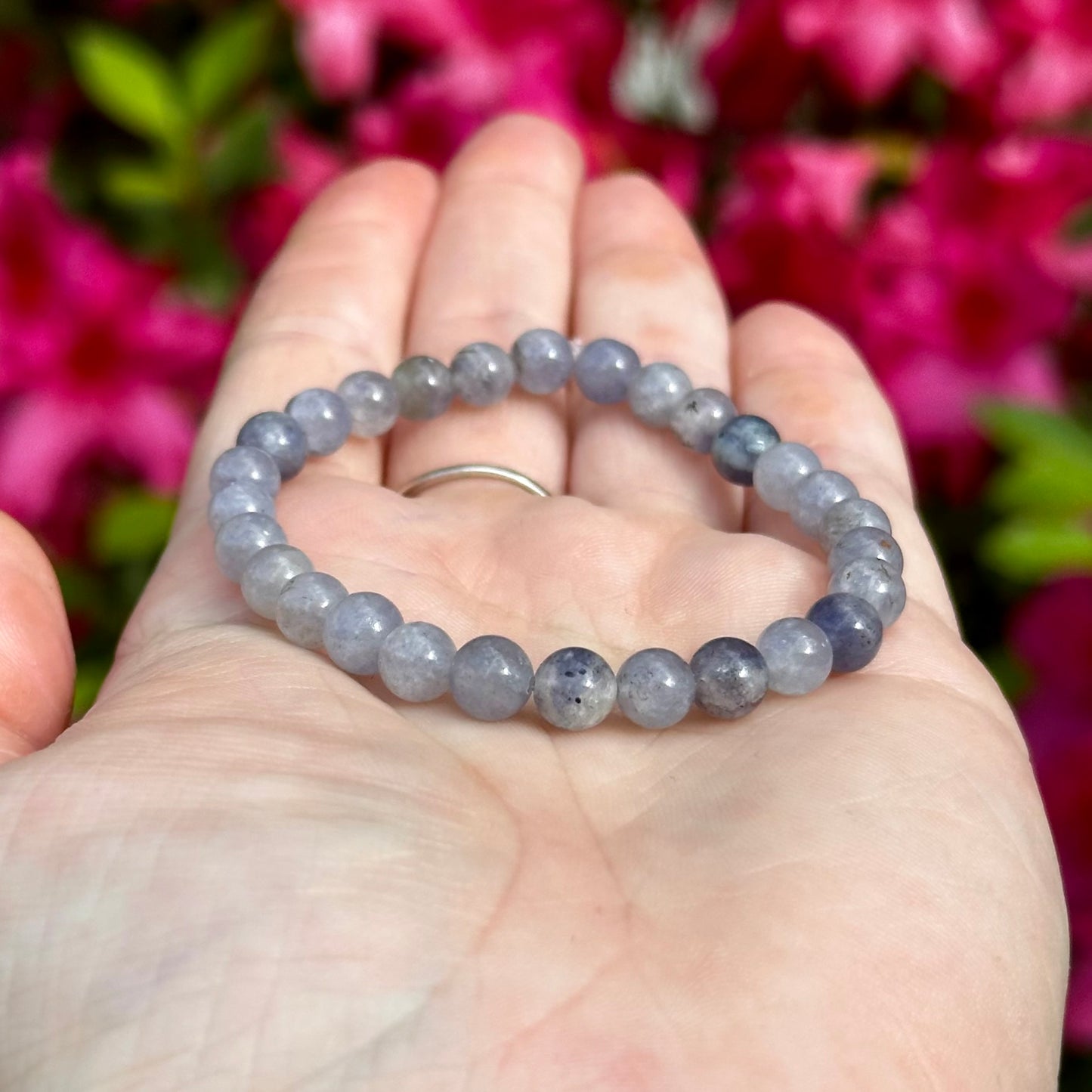 Iolite Soft Single Stone Stretchy Stacker