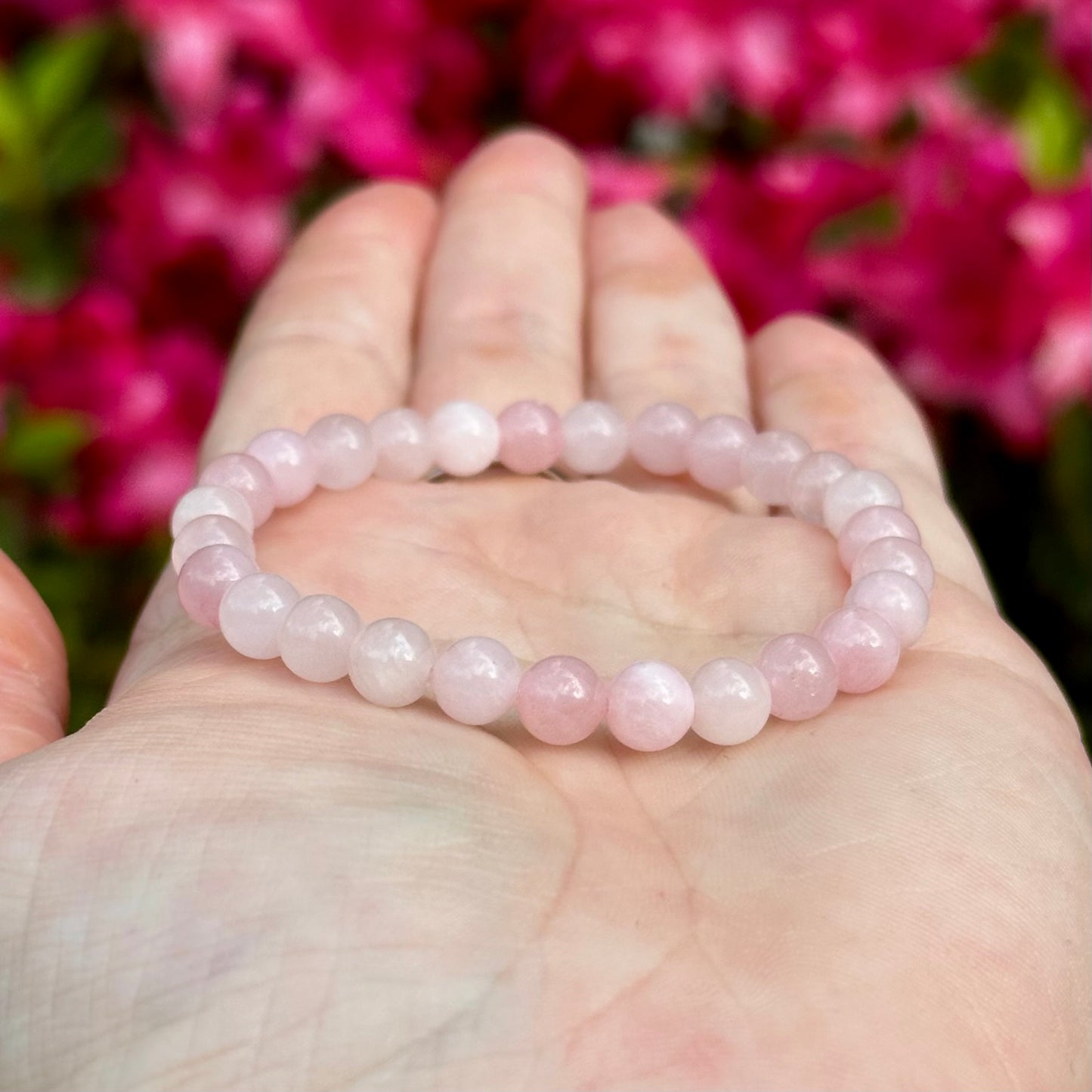 Madagascar Rose Quartz Single Stone Stretchy Stacker