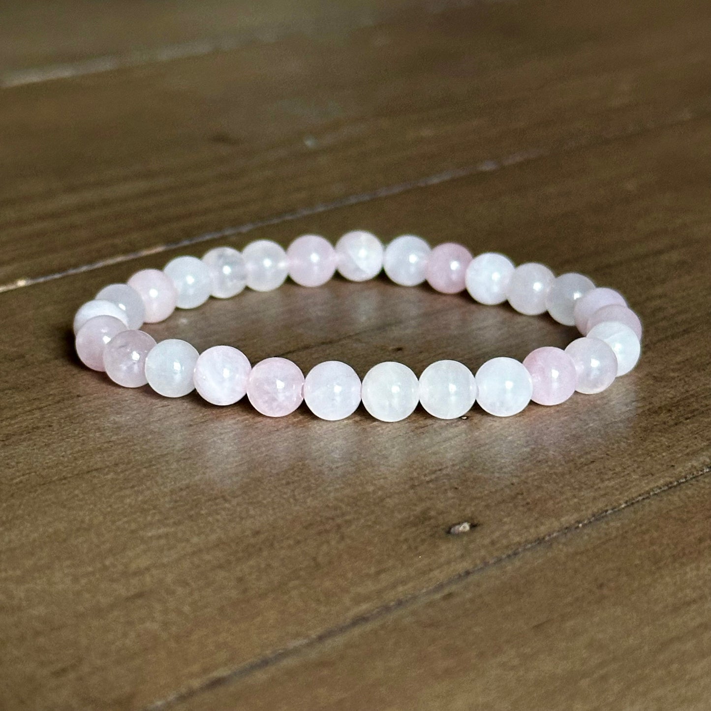 Madagascar Rose Quartz Single Stone Stretchy Stacker