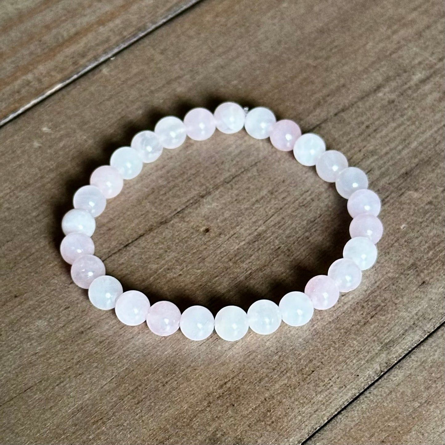 Madagascar Rose Quartz Single Stone Stretchy Stacker