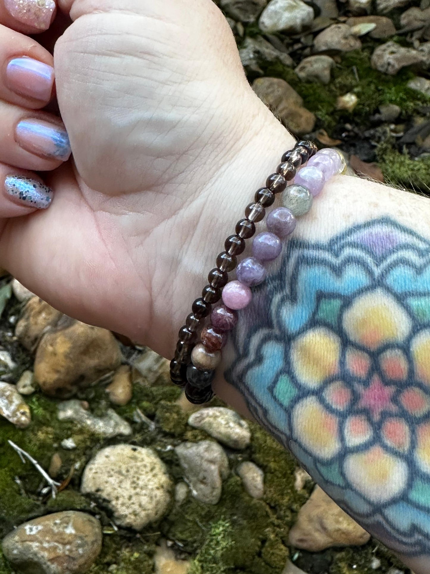 Petite Smoky Quartz Stretchy Stacker
