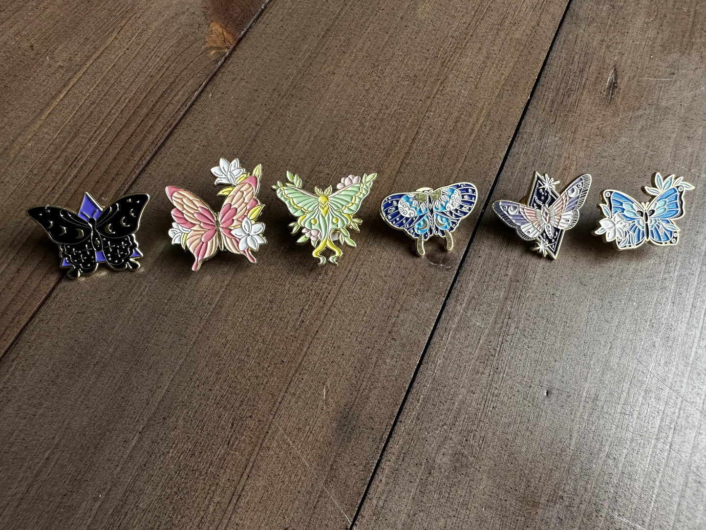 Luna Moth & Butterfly Enamel Pins -- Choose Your Own