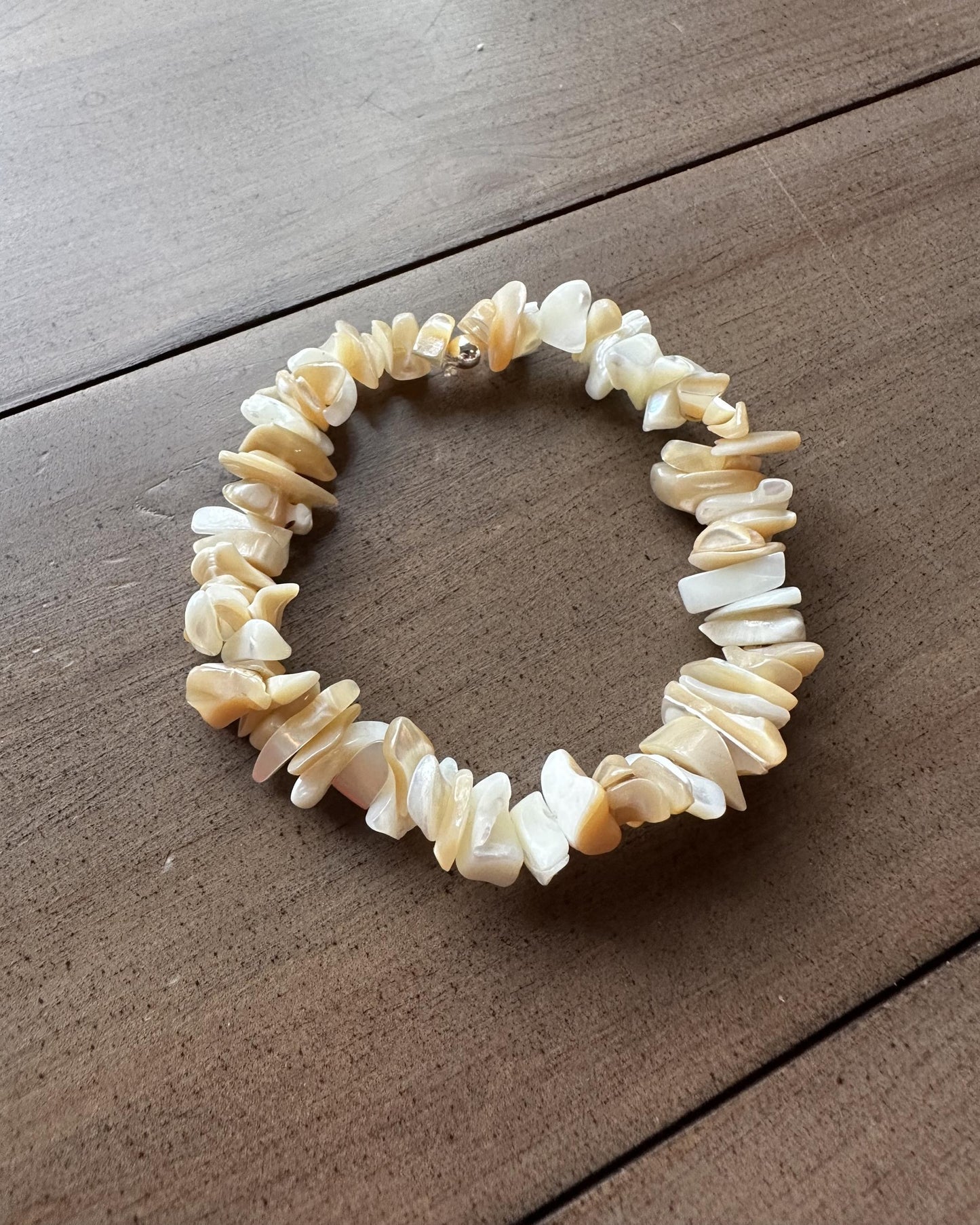Mother of Pearl Chunky Chip: Crystal Stretchy Stacker