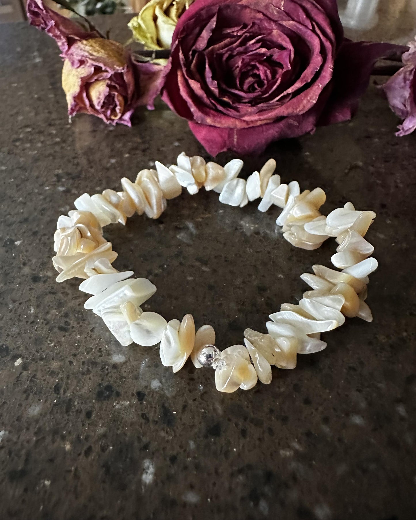 Mother of Pearl Chunky Chip: Crystal Stretchy Stacker
