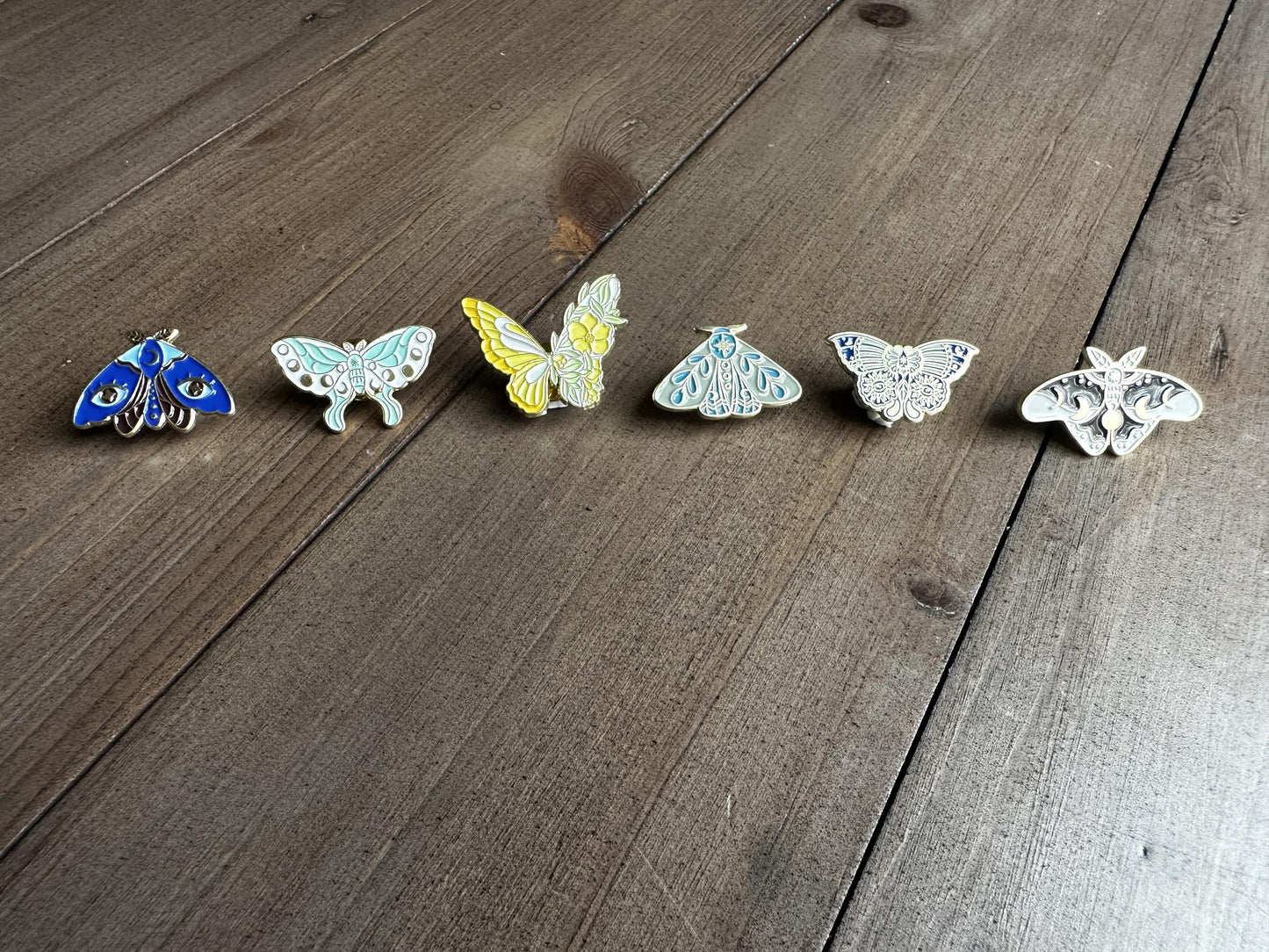 Luna Moth & Butterfly Enamel Pins -- Choose Your Own
