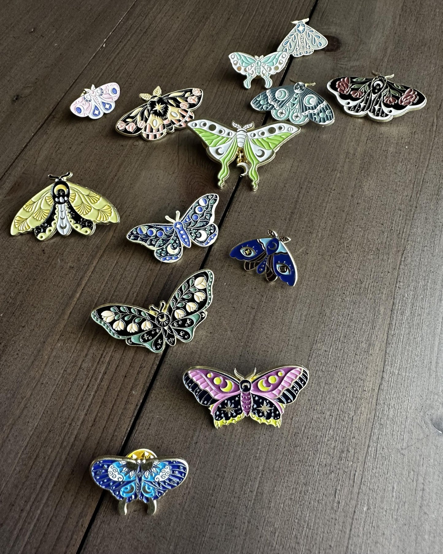 Luna Moth & Butterfly Enamel Pins -- Choose Your Own