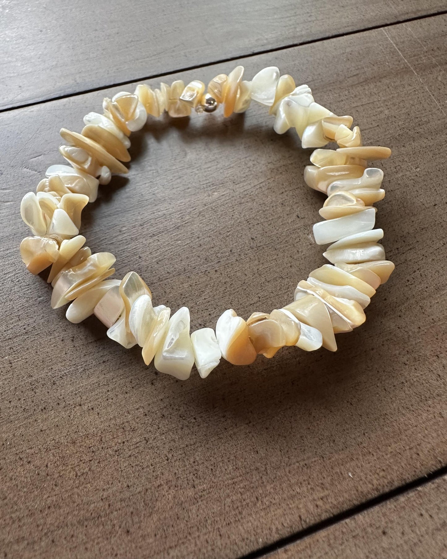 Mother of Pearl Chunky Chip: Crystal Stretchy Stacker