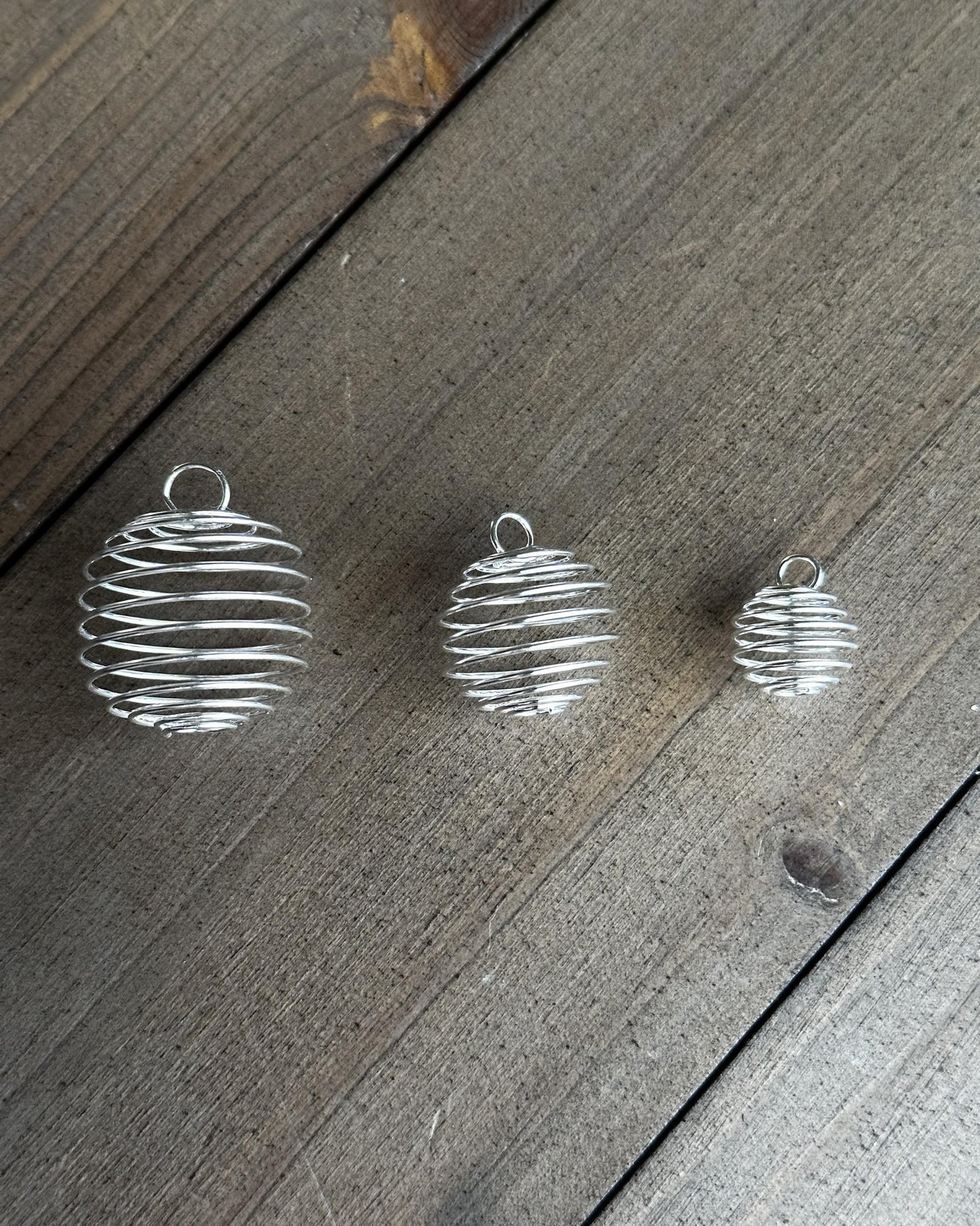 Spiral Crystal Cage Pendant Necklace