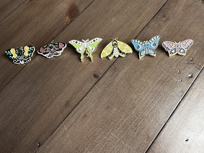 Luna Moth & Butterfly Enamel Pins -- Choose Your Own