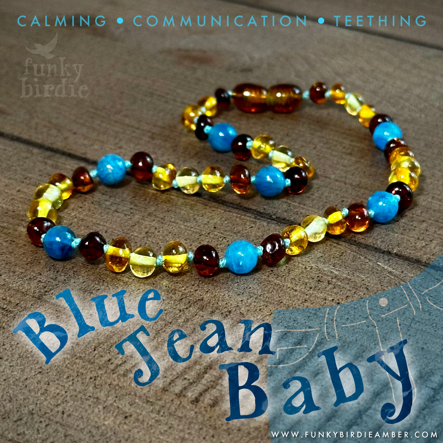 Blue Jean Baby Teething Necklace