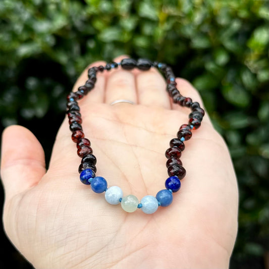 Lapis Aventurine Jade Necklace for Sensory Support & Teething Relief