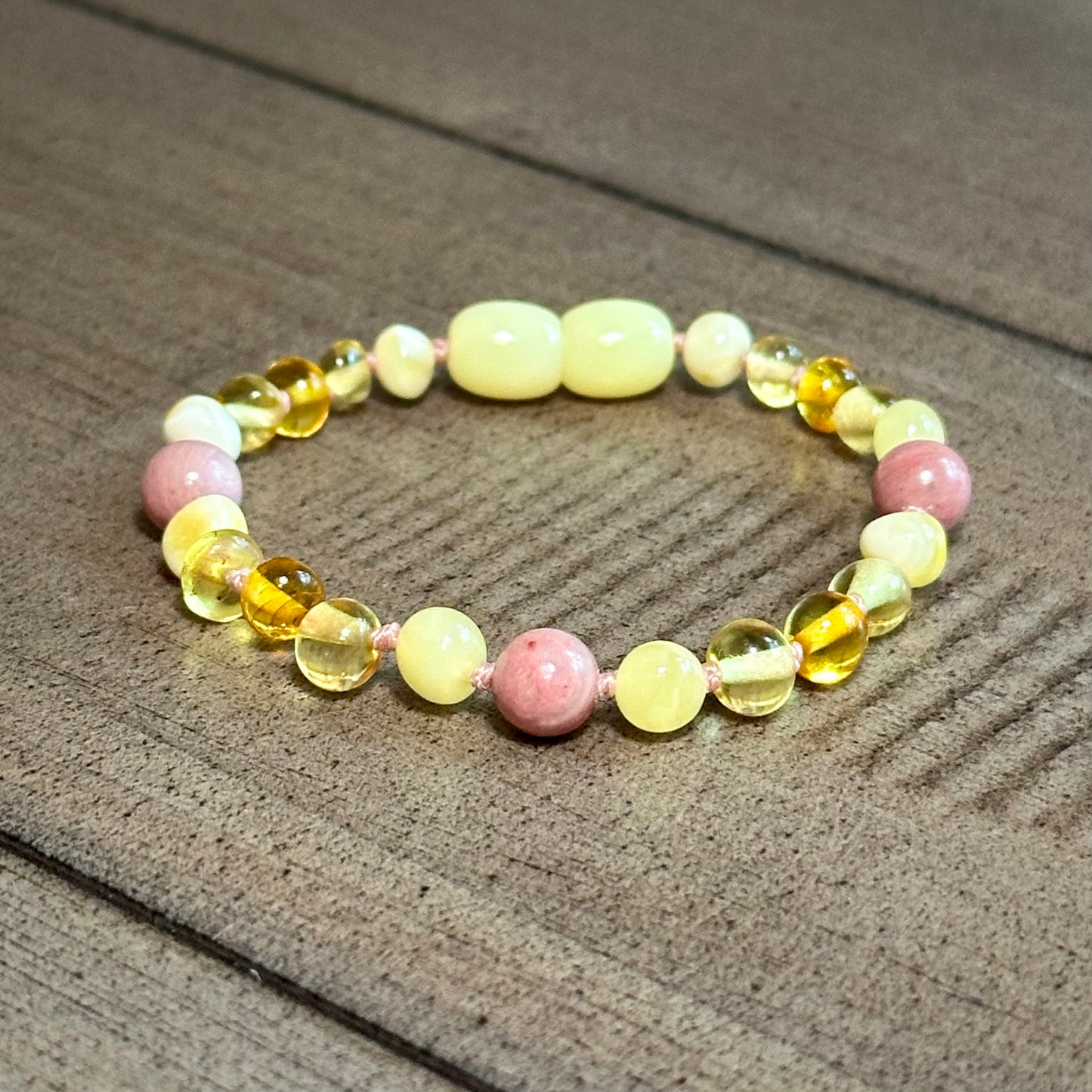 Pink Lemonade Separation Anxiety & Teething Anklet