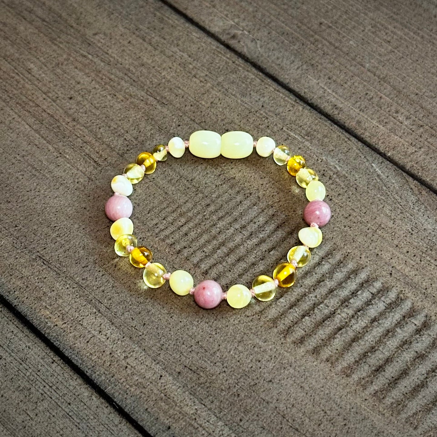 Pink Lemonade Separation Anxiety & Teething Anklet