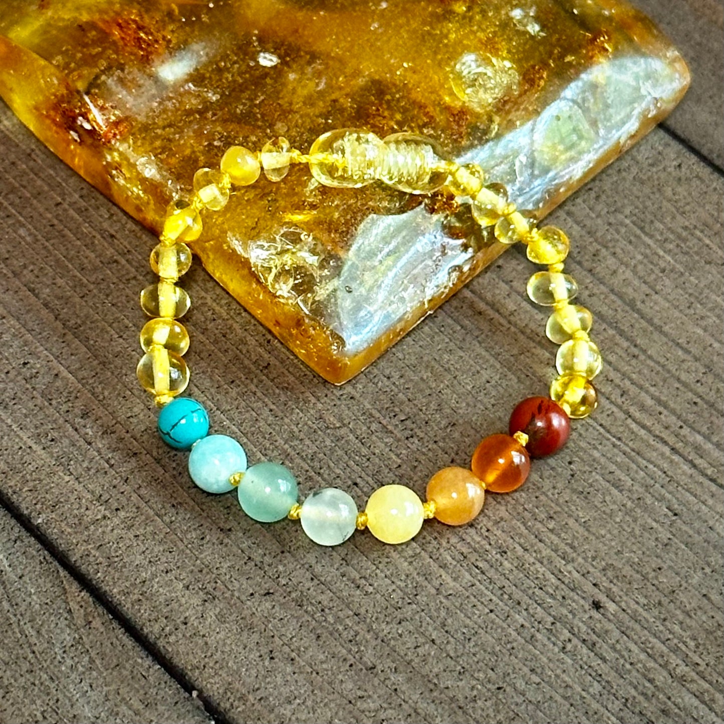 Retro Rainbow Teething Anklet