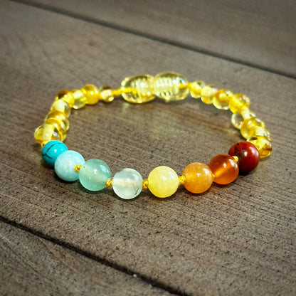 Retro Rainbow Teething Anklet