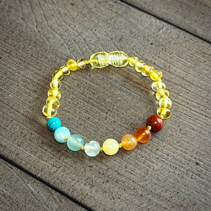 Retro Rainbow Teething Anklet