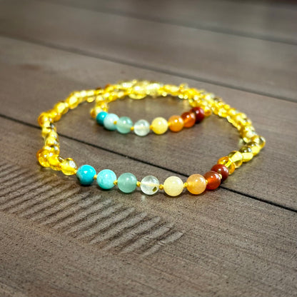 Retro Rainbow Teething Anklet