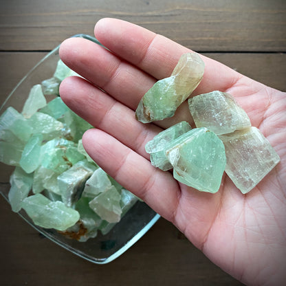 Glossy Green Calcite Chunkies