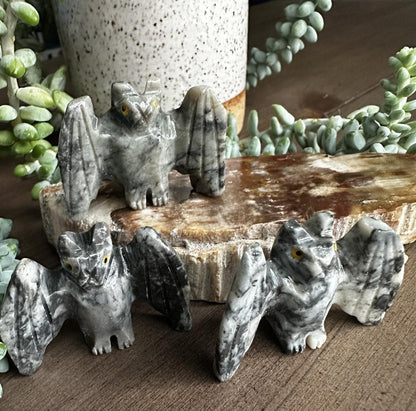Soapstone Crystal Animal Carvings